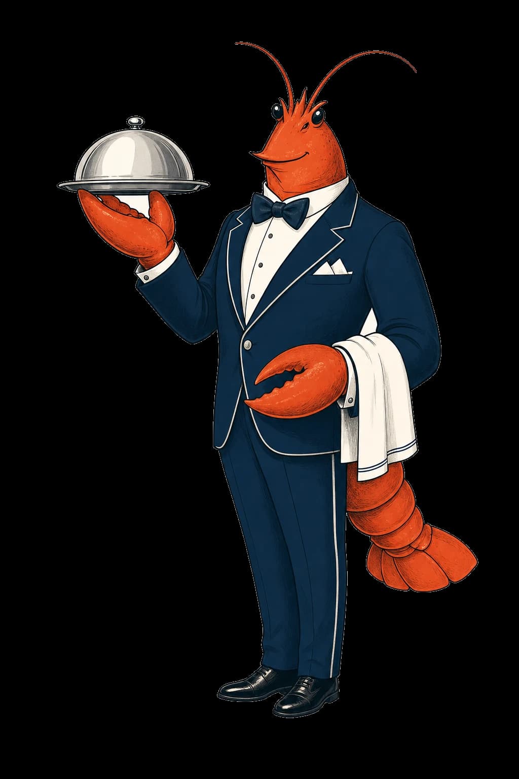 The ProductLobster mascot, a lobster in a waiter's jacket